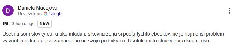 Recenzia pre ebooky - Brand presence studio