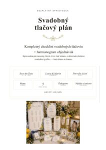 Svadobný tlačový plán ZDARMA
